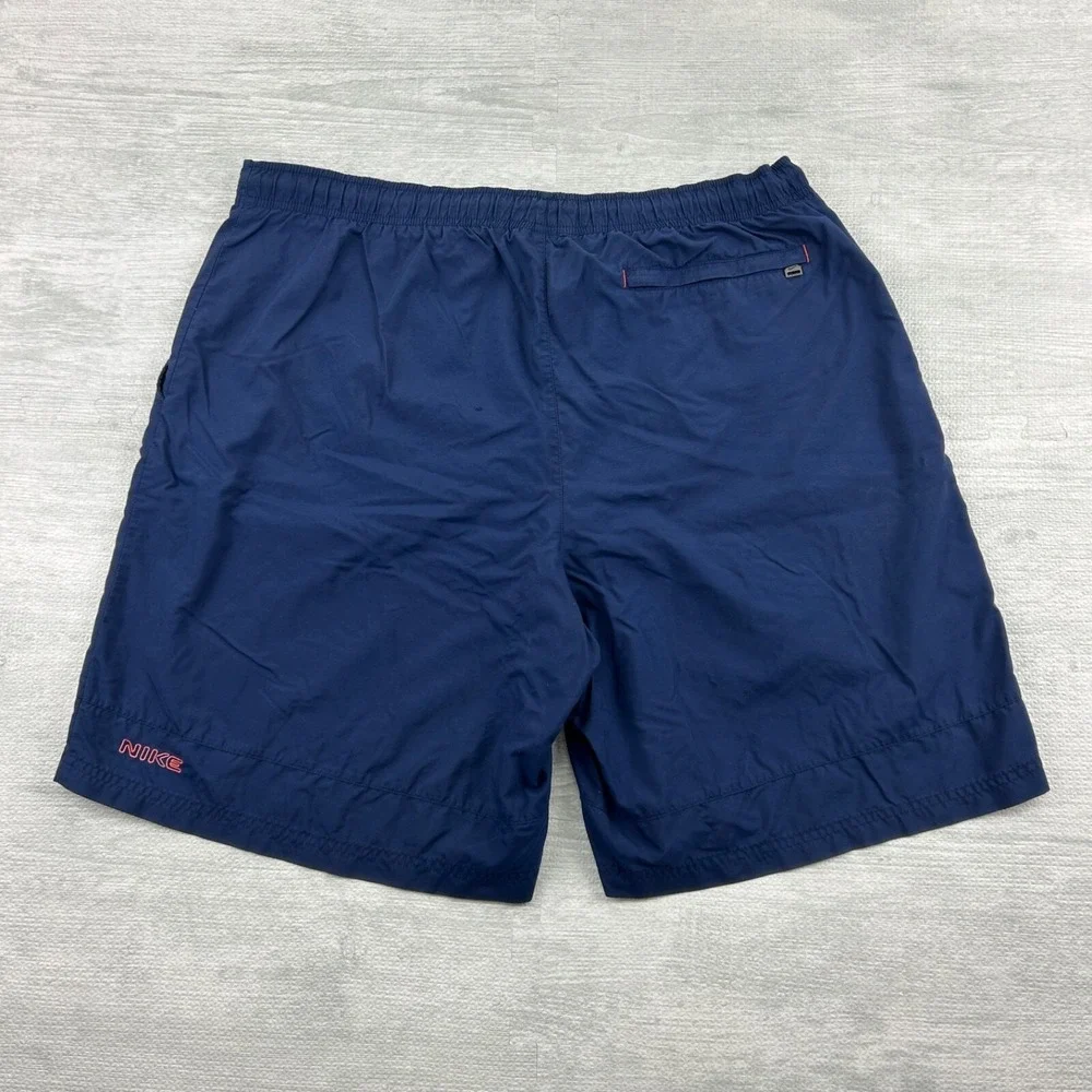 Vintage Y2K‎ Nike Swim Trunks Size XL Navy Blue Bathing Suit Swim Shorts Logo